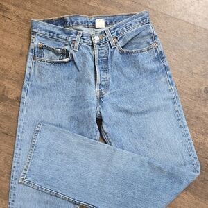 LEV'S 501 Sz 31 X 36 Light Blue Straight Jeans